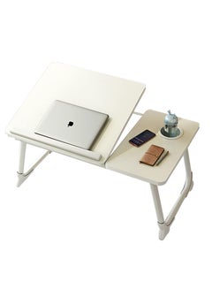 Buy Laptop Desk for Bed Foldable Laptop Table Adjustable Angles Portable Lap Tablet Desk with Cup Holder in UAE