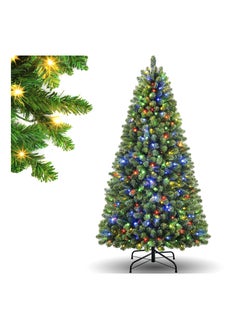 Buy Prelit Christmas Tree 180cm, 1200 Branch Tips Artificial  Tree, 350 Color Changing LED Lights, Easy Assembly with Metal Stand and Hinged Branches in Saudi Arabia