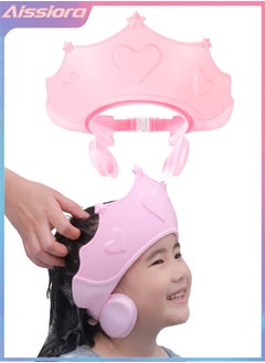 Buy Baby Shower Caps Shield, Adjustable Silicone Shower Caps for Kids Waterproof Shampoo Hat for Children Toddler Visor Hat for Eye and Ear Protection Cute Crown Shape Makes Bath More Fun in Saudi Arabia