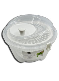 اشتري Salad Spinner With Bowl, Colander & Built-in Draining System - White في الامارات