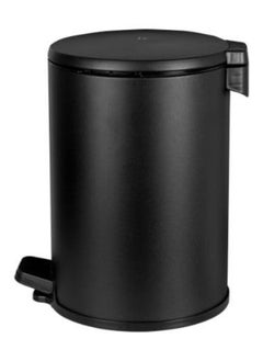 Buy Primanova stainless steel wastebin with lid soft close and inner basket for easy garbage removal be used in home, kitchen,office and bathroom, 12 liter,(black matte) in Egypt