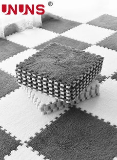 Buy Puzzle Foam Floor Mat,10-Piece Thickened Plush Foam Interlocking Floor Mat,12'' x 12'' Anti-slip Puzzle Area Rug Playmat For Room Floor in UAE
