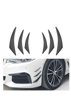 اشتري Car Bumper Protector, Front Edge Fin Carbon Fiber Exterior Rubber Fins Spoiler Canards Kit for Body Auto Anti-Collision Strip Decoration Stickers Accessories (6Pcs) في الامارات