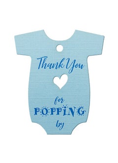 Buy Summerray 50Pcs Blue Baby Onesie Baby Shower Favor Thank You Tags Thank You For Popping By in Saudi Arabia