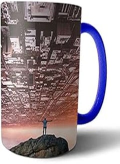 Buy Printed Multicolor Mug - Blue Handle, 24092021.3004 in Egypt