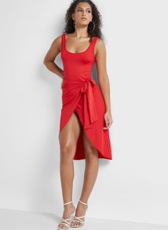 Buy Wrap Dress With Slit in UAE