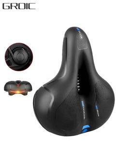 Buy Comfortable Bike Seat Cushion -Bicycle Seat for Men Women with Dual Shock Absorbing Ball Memory Foam Waterproof Wide Bicycle Saddle Fit for Stationary/Exercise/Indoor/Mountain/Road Bikes in Saudi Arabia