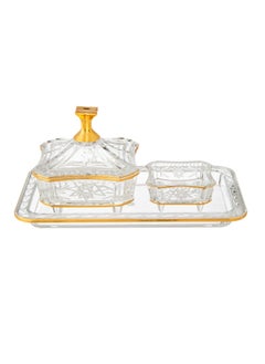 Buy Acrylic Date Set Consisting of 3 Pieces 1 Date + Pit Plate + Tray in Saudi Arabia