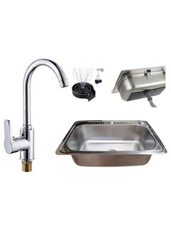 Buy Sink 80 cm x 50 cm with mixer, drainer and new cup washer in Egypt