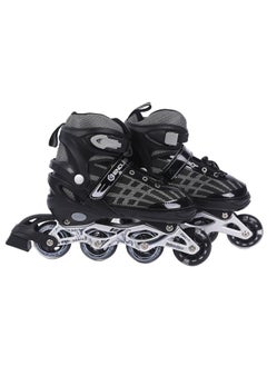 Buy EL1025 Inline Adjustable Skates Medium Size 34 EUR (UK 1.5) - 38 EUR (UK 5) for 6 to 12 Years | Aluminium Chassis and 70 mm PU Wheels | Front Wheel Flash, ABEC 7 Bearings | In-Outdoor in UAE