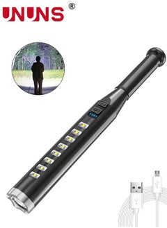 Buy Handheld Flashlights,USB Rechargeable LED Flashlights,High Lumens COB Light,Non-Slip Flashlight,Outdoor Tactical Flashlight,3 Modes Adjustable Zoomable,Emergency Waterproof Flashlight,Silver in Saudi Arabia