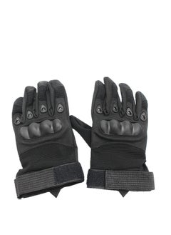 اشتري Motorcycle and Cycle Gloves, Full Finger Touchscreen For Riding Hiking Climbing Training (Size-L) Color-Black في السعودية