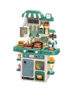 اشتري 48 PCS Fashion Pretend Beautiful Kitchen Play Set Toy With Spray Set Water Simulated Cooking Kitchenware Gift For Little Chef 46*22*70cm في السعودية