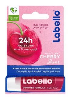 Buy Labello Cherry Shine Lip Balm, 24H Melt-In Moisture, with Shea Butter and Natural Oils Enriched with Vitamins, with Natural Ingredients, Mineral Oil Free, Vegan, 4.8g in Saudi Arabia