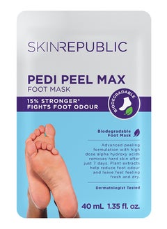 Buy Skin Republic Pedi Foot Peel Max 15% stronger acids removes severely dry skin and cracked heels after 7 days, fights foot odour (1 pair) 40ml in Saudi Arabia