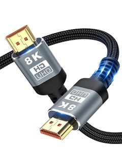 Buy 8K Hdmi Cable Highwings Slim 48Gbps High Eed Hdmi Braided Cordd 4K 120Hz 144Hz 8K 60Hz Hdcp 2.2 And 2.3 Compatible With Dolby Vision Tv 2 M in Saudi Arabia