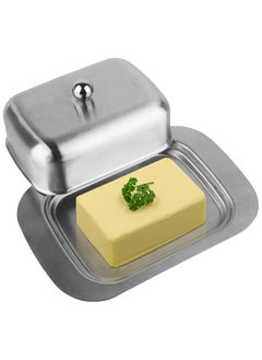 Buy Butter Tray, Durable Stainless Steel Butter Dish with Lid,(7.3*4.9*2.2in) in UAE