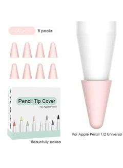اشتري 8 Pcs Tip Cover For Apple iPad Pencil 2 1 Soft Nib Case Apple Pencil 2nd 1st Generation Touchscreen Stylus Pen Protective Cases Pink في الامارات