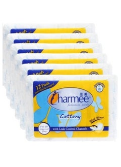 اشتري Charmee Cottony Sanitary Napkins For All Types of Flow with Wings 12's (Pack of 6) في الامارات