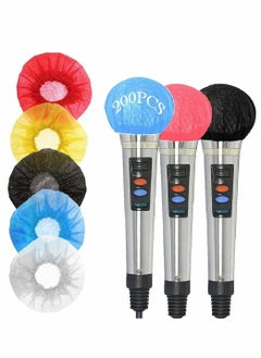 Buy Disposable Microphone Cover, Individually Wrapped，Non-Woven Elastic Band , Windscreen Pop Filter Fit for Most Handheld Microphone for KTV & Karaoke( 200 PCS) in UAE