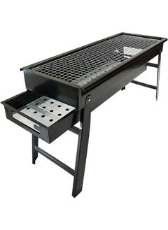 اشتري Stainless Steel Portable Travel Folding Barbecue BBQ Charcoal Grill with Legs - Silver Chrome, Lightweight, Foldable - for Camping, Picnic, Outdoor في السعودية