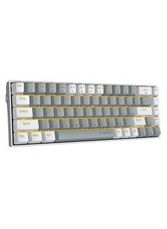 Buy Z-686 65% Gaming Keyboard,Hot Swappable Red Switch, 68 Keys Mini Wired Mechanical Keyboard with Yellow Backlit, Separate Arrow Keys for Office Gaming - Grey White in Saudi Arabia