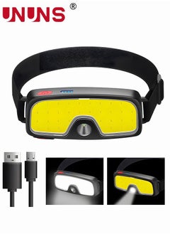 Buy Headlamp Flashlight,Rechargeable Headlight,Hands-Free Headlamps,LED Head Light Band,Strip Cob Headlamp,5000 Lumen Wide Beam,5 Lighting Modes,Waterproof Headlight For Camping Fishing Running Hiking in Saudi Arabia