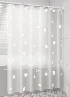 Buy 1-Piece Bathroom Shower Curtain Waterproof Printing Shower Curtain EVA White 180x180 Centimeter in UAE