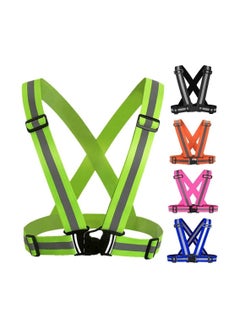 اشتري Adjustable Reflective Vest Belt For Safety With High Visibility Green في الامارات