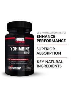 Buy Yohimbine Supplement for Men, Yohimbe Bark Extract with Superior Absorption to Enhance Performance, 6mg Yohimbine Bark Pills with Key Natural Ingredients, Works Fast, 30 Capsules in UAE