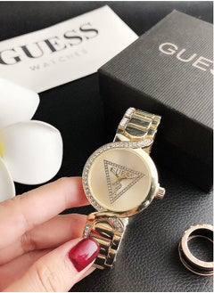 Buy Guess Classic Women's Quartz Watch with Gold Stainless Steel Strap 32mm in Saudi Arabia