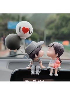 Buy 2pcs Cute Couple Shape Home Office Decorations with Balloon, Car and Office Accessories, Room Decoration in Saudi Arabia