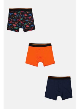 اشتري Kids Boy 3 Piece Boxer Brief, Black/Orange/Navy في الامارات