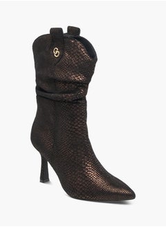 Buy Women's Textured High Shaft Boots with Zip Closure in Saudi Arabia