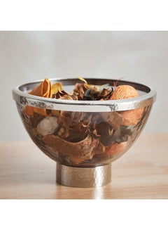 اشتري Tagus Glass Bowl with Nickel Steel Ring 17 x 10 x 17 cm في الامارات