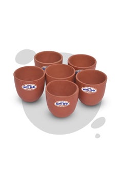 Buy Handmade Earthen Clay Cherry Cup Set Natural in UAE