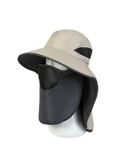 Buy UV-Protection Hat Hiking Hat with Removable Mesh Face Neck Flap Cover Fishing Cap for Man Women in Saudi Arabia