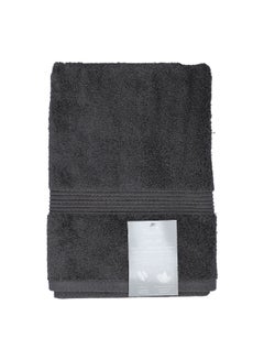 Buy Pima Luxurious Cotton Highly Absorbent Bath Towel Dark Grey 80 x 160 cm in Saudi Arabia