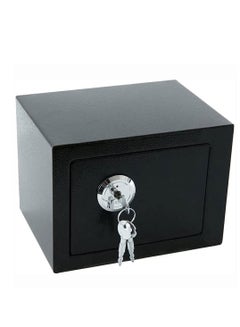 اشتري Small Safe With Key - High Security Safe, Steel Locking Safe, Home Office Elderly Money Cash Mini Storage Box With 3 Keys في الامارات