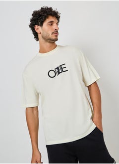 Buy Chest Minimal Print Oversized Cotton Rich T-Shirt in Saudi Arabia