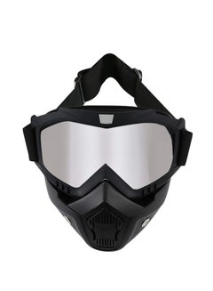 Buy Silver Motorcycle Helmet Protective Face Mask Shield  Riding Goggles in Saudi Arabia