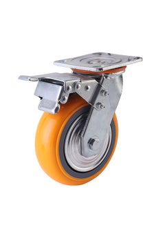 Buy Orange caster ball bearing wheel Break - 5inch in Saudi Arabia