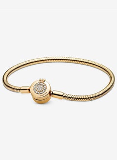 Buy Pandora Women's Fashion Classic Gold Sparkling Crown Letter O Snake Bone Chain Bracelet 569046C01 in UAE