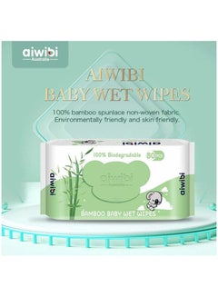 Buy Aiwibi 100% Bamboo Baby Wet Wipes 80 pcs in UAE