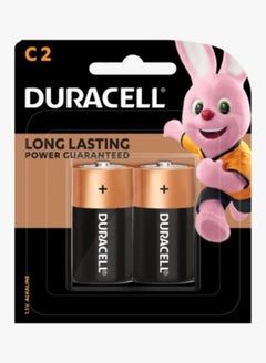 Buy Duracell Size C Alkaline Batteries - Pack of 2 in UAE