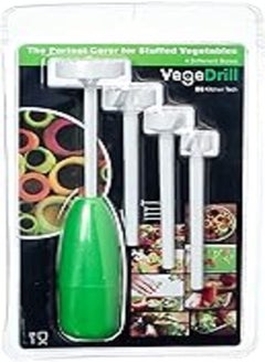 اشتري Plastic Corer Set Of 4 Pieces With Different Sizes For Vegetable - White Green في مصر