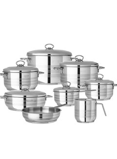Buy Mr. Cook 14-Piece Stainless Steel Cookware Set, Made In Turkey in Saudi Arabia