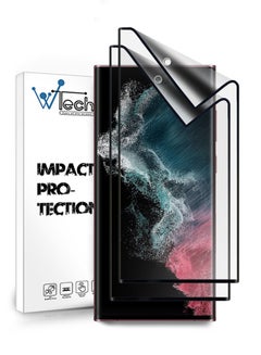 Buy 2 Piece Ceramic Screen Protector For Samsung Galaxy S23 Ultra 5G 6.8 Inch Clear/Black in Saudi Arabia