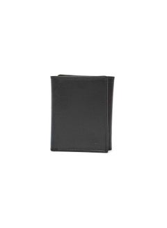اشتري Fashionable Logo Embellished Genuine Leather Tri-Fold Wallet With Card Holder And Id Window في مصر