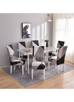 Buy Sharpdo Integrated Elastic Household Dining Table Chair Cover, Universal Type, 6 Sets in UAE